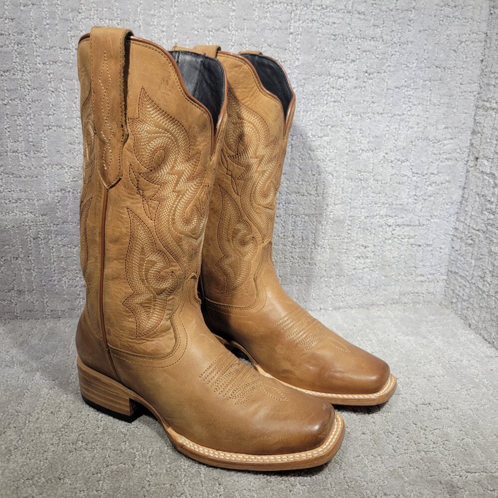 J.B. Dillon Resrve JBRP2308 Womens Size 6.5C Brown Leather Mid Calf Western Boot - Picture 8 of 11